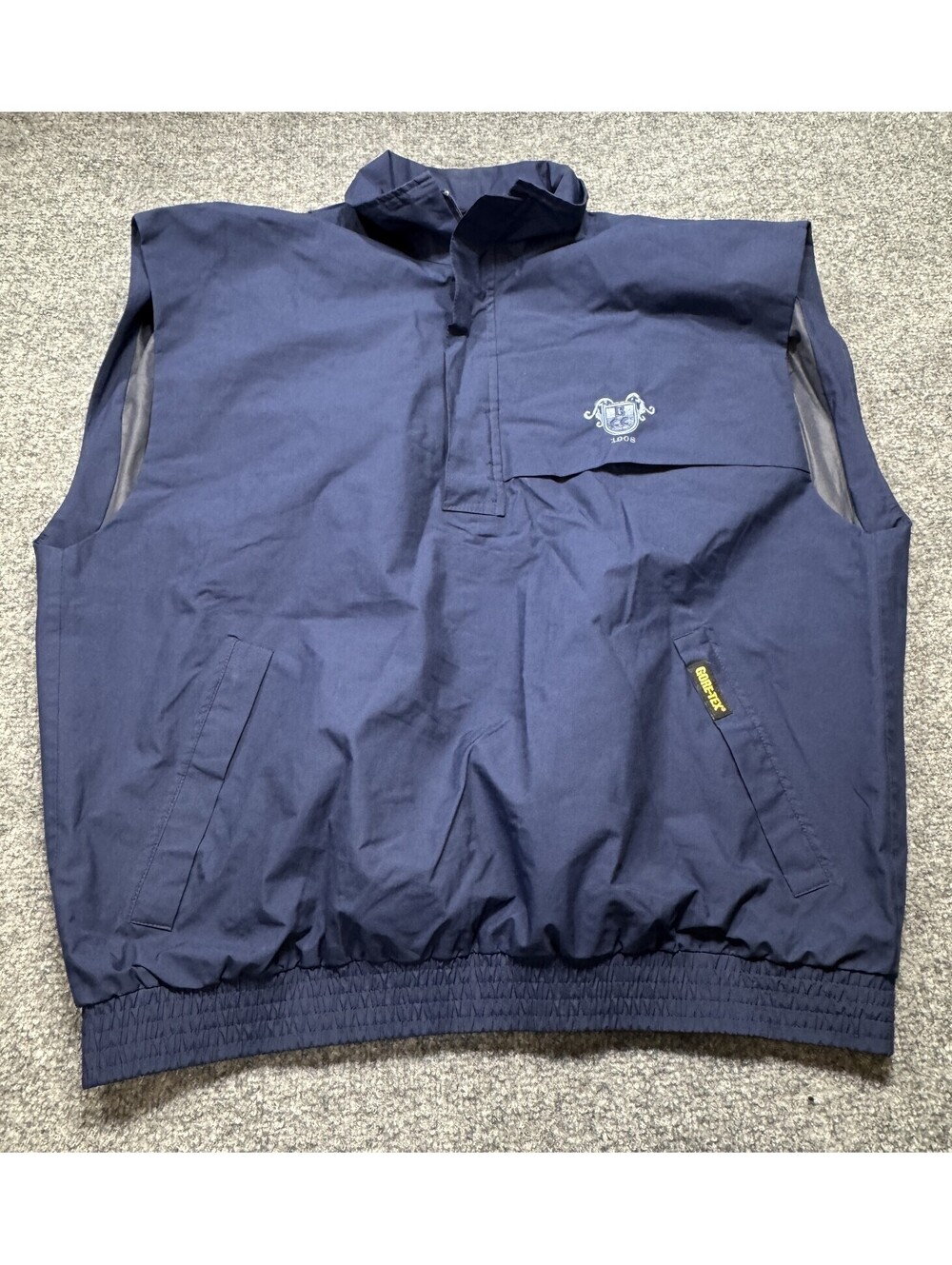 Zero Men's Windbreaker Vest Size XLarge Navy Lined Logo Quarter Zip Vest